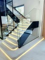 XYF Modernes Rahmenloses Glasgeländer Aluminium-U-Profil mit 5-Jahres-Garantie für Gehärtetes Glas Balkon- und Treppengeländer-System