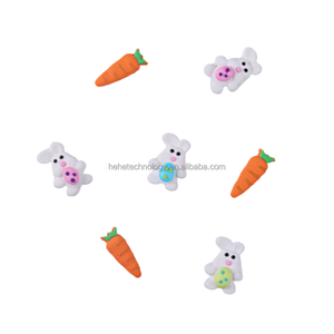 Conejo de Pascua de 32mm, zanahoria comestible, Fondant, decoración de panadería, <span class=keywords><strong>ingredientes</strong></span> reales, decoraciones para galletas, pasteles - Product Image 4