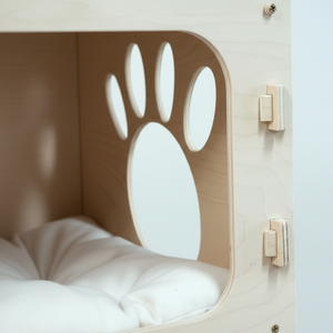 Maison pour chat en bois écologique et durable Fsc Birch Oem Vietnam Fabricant de meubles pour animaux de compagnie Paquet plat Assemblage facile AC12 - Product Image 1