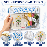 Kit de pochette de rangement pour broderie au point de croix, idéal pour débutants, avec toile imprimée, pour sac de rangement de luxe cousu main 11x14 pouces, accessoire de coffret cadeau