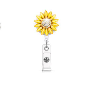Cross-border alloy easy-pull <b>buckle</b> with back <b>clip</b>, bee, turtle, owl metal retractable keychain badge, in stock. - Product Image 5