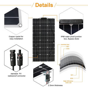 모바일 배터리에 대한 100W 유연한 18V 태양 전지 패널 단결정 발전기 VR 요트 부드러운 Solour에 의한 야외 모험 - Product Image 6