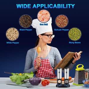 Molinillo de Pimienta Automático de Acero Inoxidable, Molinillo de Sal Eléctrico, Juego de Molinillos de Especias con Sensor de Gravedad - Product Image 4