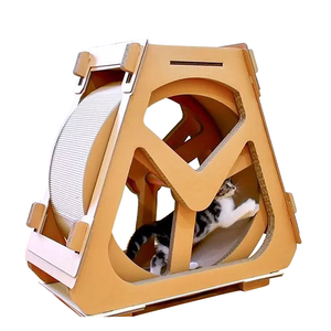 Hot Sale Running Wheel House Katzen kratzer Pappe Water wheel Shape Box Papier Katzen kratzer für Kleintier katzen - Product Image 4