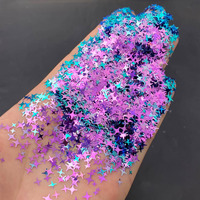 Paillettes de couleur changeante vert-bleu en forme d'étoile, effet caméléon, pour artisanat en résine, globe à neige, gobelet