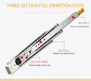 Glissières en acier à extension complète de 76 mm, robustes, pour camion de service, tiroir à outils, glissière à roulement à billes avec verrouillage, verrouillage et déverrouillage, meubles de <span class=keywords><strong>cuisine</strong></span> - Product Image 3