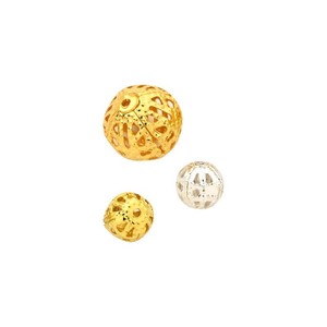 Hollow Floral Ball Round Beads 6mm 10mm 12mm Metal Spacer Beads For DIY Jewelry Making - Product Image 2
