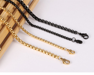 Cadena de Acero Inoxidable Clásica al por Mayor, Cadena Rolo Redonda/Cuadrada - para Hombre y Mujer, Disponible en Varios Tamaños - Product Image 3