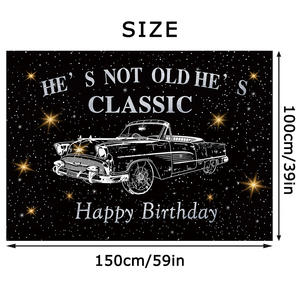 Fondo de Fotografía Divertido de Coche Clásico para Cumpleaños, Él No Está Viejo, Él Es Clásico, Fondo para Fiestas de Hombres, Adultos, Pancarta para Fiesta de Jubilación - Product Image 2