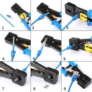 เครื่องมืออเนกประสงค์8P 6P คีมจีบสำหรับ RJ45ปลั๊กแบบแยกส่วน RJ11ผ่านตัวเชื่อมต่อสายไฟ - Product Image 6