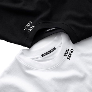 Camiseta Corta de Cuello Redondo con Logotipo Personalizado de la Mejor Calidad de Europa, Manga Corta, Cintura Alta, Color Sólido Informal, 100% Tejido de Punto - Product Image 1