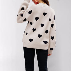 Suéter de Invierno Estilo Coreano Casual con Cuello Redondo para el Día de San Valentín, Grueso, de Jacquard, Viscosa, Poliéster y Nailon, para Mujer, Talla Grande - Product Image 3