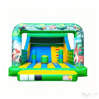 Parcours d'obstacles gonflable combiné glissade forestière et aquatique, piste de course, château gonflable extérieur décoratif, petite machine distributrice, jeu de carnaval