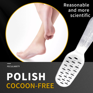 Outil de pédicure professionnel double face en nickel pour éliminer les peaux mortes des pieds, lime à pieds en acier inoxydable, râpe à pieds - Product Image 6