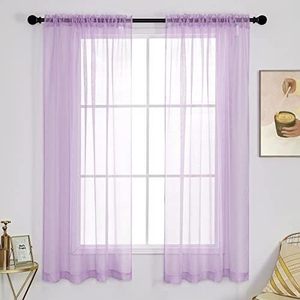 XinLan Breathable Transparent Voile Drapes, Modern Window Curtains for <strong>Bedroom</strong> - Product Image 1