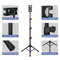 Support de tablette portable réglable en hauteur de 21,6 à 57 pouces, support de tablette rotatif à 360 degrés pour appareils de 5 à 12,9 pouces