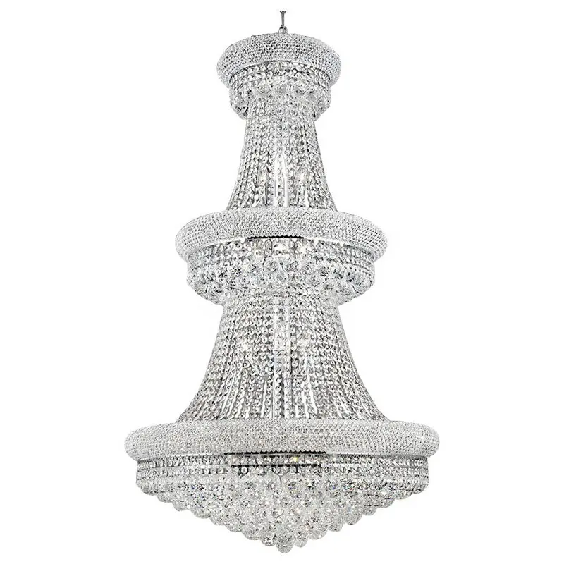 Chandeliers d'usine bon marché grands luminaires nouveau style hôtel lumière sur mesure grands lustres en cristal modernes