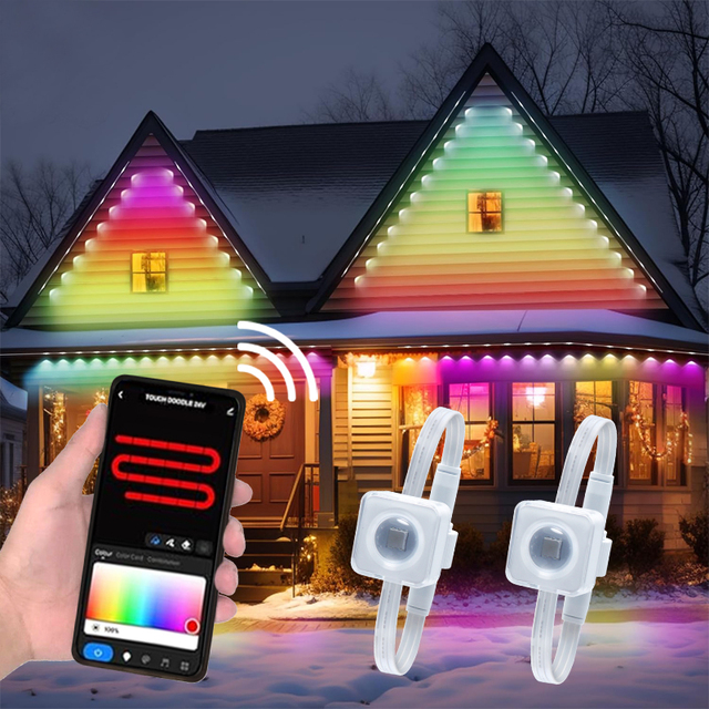 Smart Rgb Landscape Light Strip App Controlled Permanent Led Outdoor Christmas Decoration Light Pixel 30Mm Led Point Light