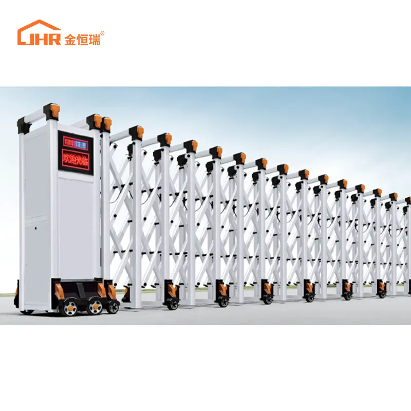 Automatic expandable folding roller security gate