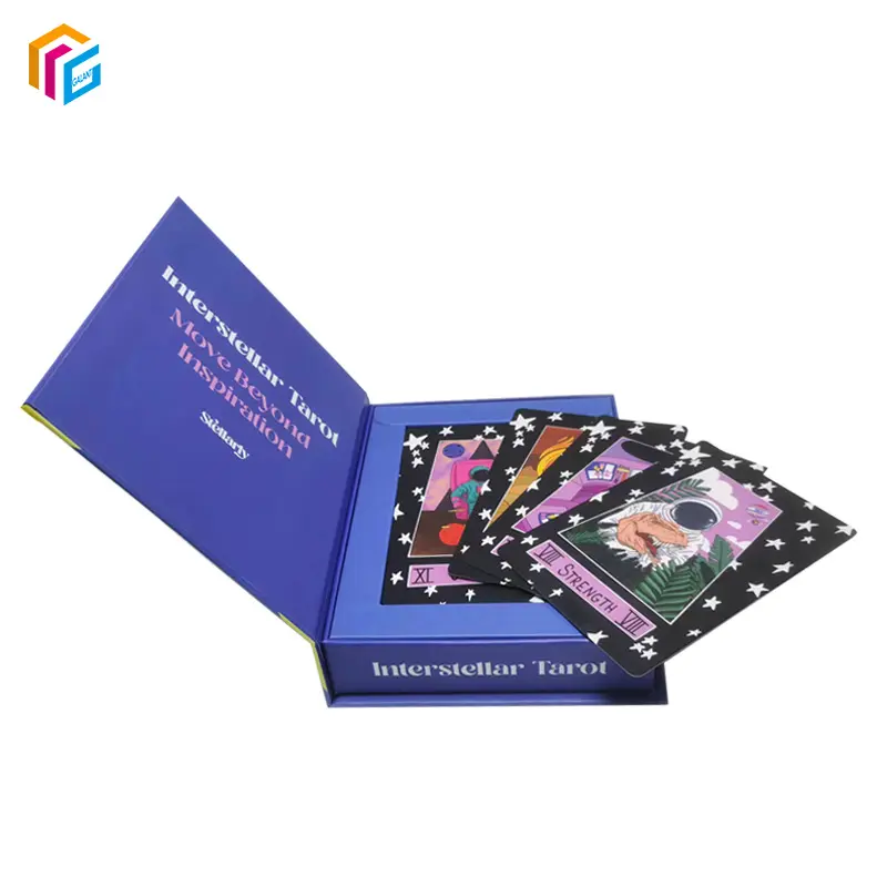 Mazzi di tarocchi personalizzati per la salute mentale di affermazione a buon mercato all'ingrosso che giocano a carte dei tarocchi Oracle con scatola