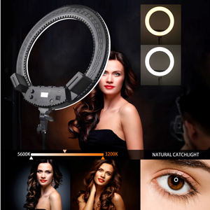 FOSOTO Nouveau Grand Anneau Lumineux LED de 19 Pouces avec Batterie 3200-5600K Éclairage Photographique Lampe sur Pied avec Trépied et Pince pour Téléphone - Product Image 4