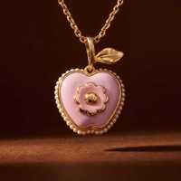 Nouveau Collier Pendentif en Forme de Pomme Ouvertable avec Lettrage, Style Européen et Américain, Vente Chaude Transfrontalière pour Femmes