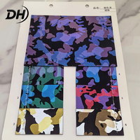 Cuir synthétique imitation microfibre à imprimé camouflage pailleté personnalisé, base 100% polyester, matière synthétique pour empeigne de chaussure