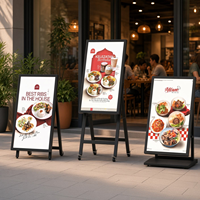 Panneau de menu numérique extérieur étanche haute luminosité, kiosque numérique portable sur pied pour café, magasin alimentaire