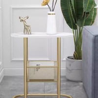 Table basse moderne de luxe léger en marbre avec structure en fer, design durable, garantie 5 ans, meuble de salon, table d'appoint de canapé