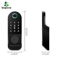 Serrure de porte intelligente Keysecu avec application Tuya Cloud, cylindre électrique à empreintes digitales pour système de contrôle d'accès de porte en bois