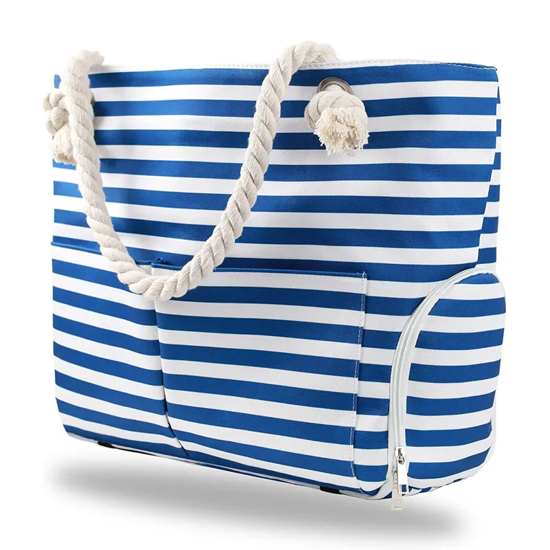 La più recente borsa da spiaggia Extra Large in tela di cotone impermeabile con tasche Multiple per i viaggi