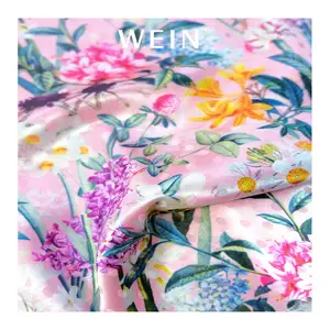 WI-ET01 Wholesale Polka Dot Jacquard Satin Fabric Floral Digital Print Satin Fabric For Dress