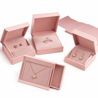 Boîte cadeau pliable et recyclable personnalisée pour bijoux, avec insert en éponge pour ensemble bague et boucles d'oreilles, emballage gaufré, commandes de marque