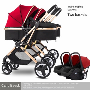 High Quality Foldable Double <b>Stroller</b> Car Seat Lightweight Metal Frame 4-Wheel 20KG Load Capacity Travel-Friendly <b>for</b> <b>Toddlers</b> - Product Image 3