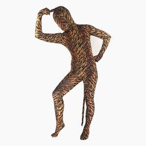 Combinaison Zentai intégrale pour adulte à imprimé animal avec oreilles et queue pour Halloween, cosplay et fêtes à thème - Product Image 4