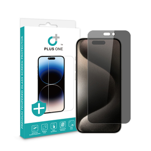 Protection d'écran en <span class=keywords><strong>verre</strong></span> trempé PlusOne Privacy pour 12/13/14/15/16/17Pro Max - Anti-traces de doigts, haute transparence, étanche - Product Image 1