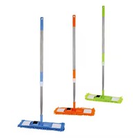 Serpillère plate en microfibre chenille personnalisée avec manche télescopique en acier, système d'essorage à plaque écologique et tampon de serpillière en microfibre