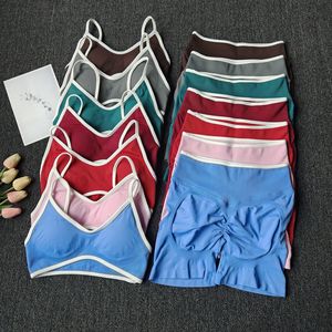 Fitness Yoga Set Seamless Sport abbigliamento sportivo da <span class=keywords><strong>donna</strong></span> Leggings a vita alta completi da allenamento pantaloncini a due pezzi Set abbigliamento da <span class=keywords><strong>palestra</strong></span> da <span class=keywords><strong>donna</strong></span> - Product Image 2