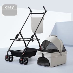 Vente chaude facile à plier doublure amovible panier de rangement <span class=keywords><strong>poussette</strong></span> pour <span class=keywords><strong>chien</strong></span> de compagnie souple pour <span class=keywords><strong>chien</strong></span> chat voyage chariot pour animaux de compagnie transporteur avec roue - Product Image 5