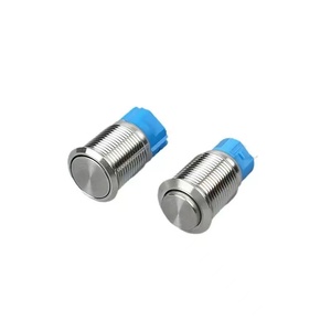 IP65 không thấm nước 16mm kim loại đẩy nút chuyển chốt 3pins <span class=keywords><strong>on</strong></span>/<span class=keywords><strong>off</strong></span> Vòng phẳng hình dạng đầu 6A max. Hiện tại không có LED - Product Image 1
