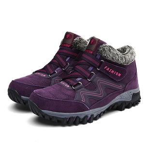 Chaussures d'hiver en coton pour femmes âgées, bottes de neige antidérapantes doublées de polaire, semelle souple, chaussures de marche pour maman, vente en gros - Product Image 2