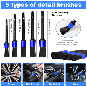 Kit de detailing automobile bleu, ensemble de brosses de nettoyage pour perceuse, ensemble de lavage de voiture - Product Image 4