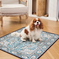 Tapis pour animaux de compagnie en polyester de style dessin animé - Résistant aux taches - Facile d'entretien - Anti-urine - Pour canapés, tables basses - Tapis rectangulaire pour chiens et chats