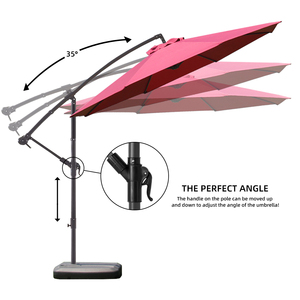 Sombrilla de <span class=keywords><strong>Patio</strong></span> Desplazada de <span class=keywords><strong>10</strong></span> pies con Inclinación Ajustable, Sombrilla de <span class=keywords><strong>Patio</strong></span> Impermeable en Cantilever para Jardín Exterior - Product Image 3