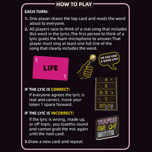 Hot Sale Music <strong>Lyric</strong> Guessing Party Board Game Set Portable Party Board Game with Foam Microphone &amp; Sticker <strong>Sheet</strong> for Kids Adult - Product Image 4
