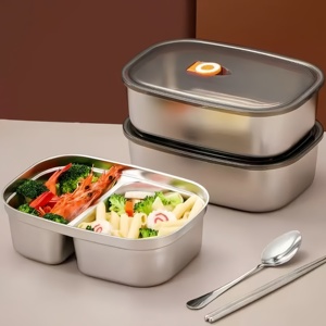 304 <span class=keywords><strong>Food</strong></span> Grade RVS Luchtdicht Voedselbewaarbak met Datumwijzerdeksel - Lekvrij BPA-Vrij Lunchbox voor Meal Prep - Product Image 6