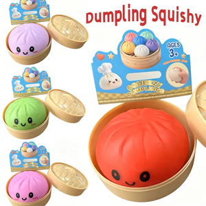 Produits de dropshipping 2026 – Jouet anti-stress amusant et mignon en forme de dumpling mystère arc-en-ciel de 8,5 cm avec panier vapeur - Product Image 2