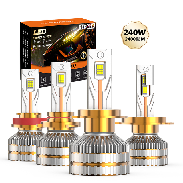 Redsea R47 High Power Led Car Light Bulb 240w 24000lm Led Headlamp H1 H4 H7 H11 9005 9006 9012 Led Headlight Bulb