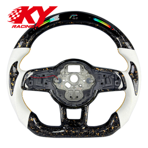 Volant de course personnalisé en fibre de carbone avec LED RPM pour Volkswagen VW Golf7 Mk7 Mk7.5 R 7R GTI GTD GTE TSI Polo Jetta GLI Scirocco - Product Image 1