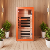 Sauna infrarouge lointain personnel pour la maison, 1065W 120V, en bois, avec lumière rouge et fonction de musique Bluetooth – Meilleures ventes